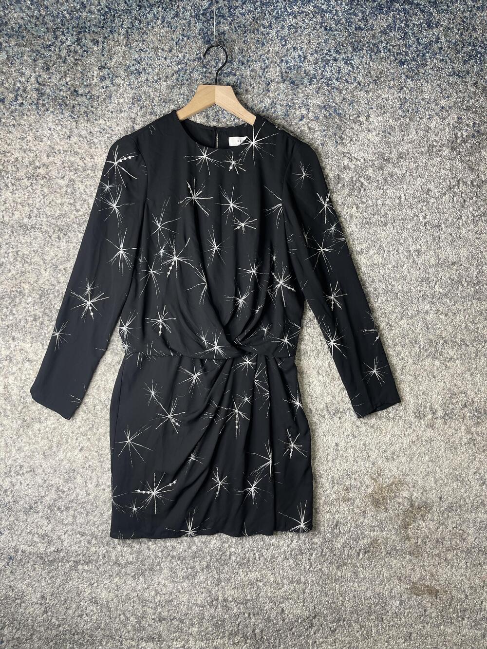 Reiss Dress Womens US2 UK6 Gabby Star Embellished Mini Long Sleeve Party NWT